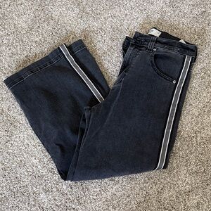 Hollister “Super Baggy” Black Jeans with White Stripes